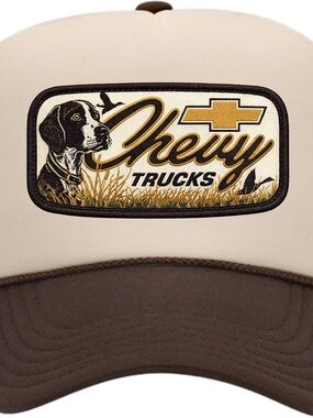 Chevy Trucks Patch Trucker Hat - Cream & Brown